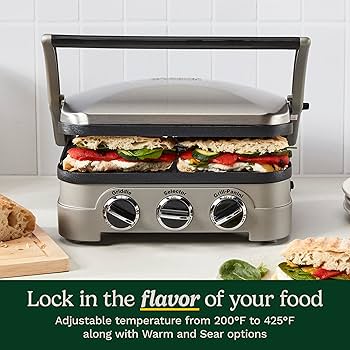 Cuisinart 5-IN-1 Stainless Steel Griddler, Panini Press, Sandwich