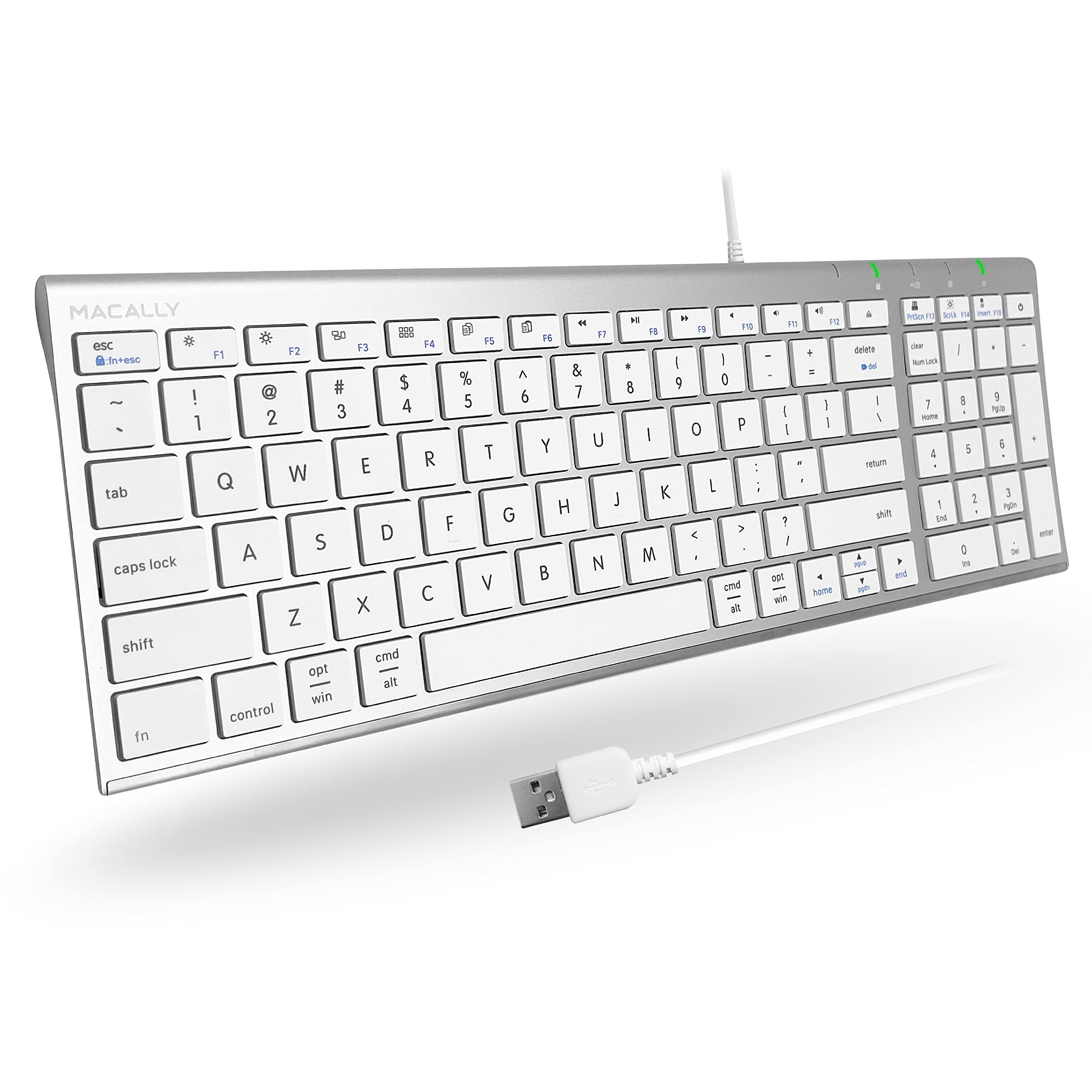 Amazon | MACALLY Mac/Windows用キーボード、 有線、スリム、 省