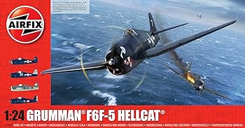 Amazon.com: Airfix Grumman F6F-5 Hellcat 1:24 WWII Military