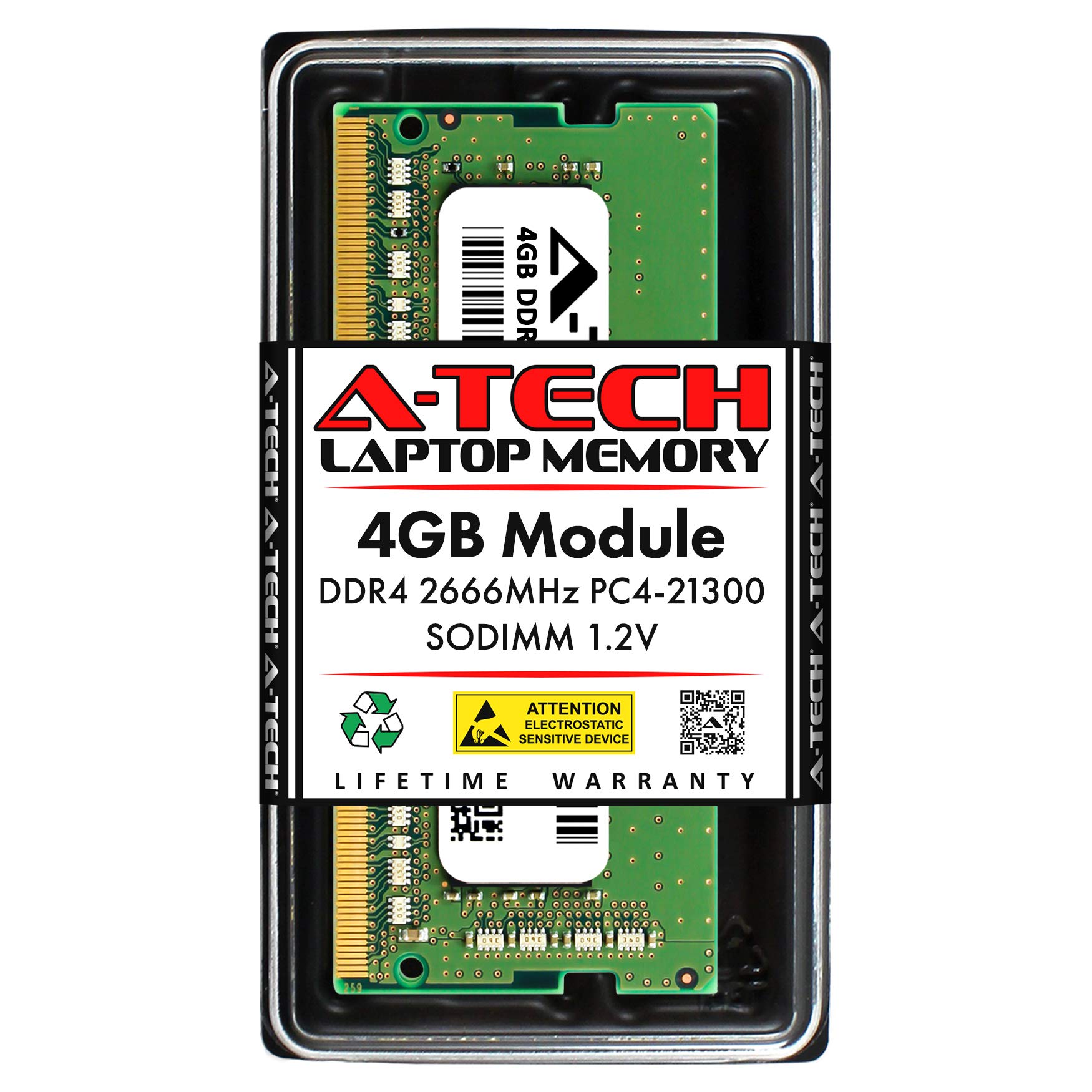 A-Tech 4GB DDR4 2666MHz PC4-21300 (PC4-2666V) CL19 SODIMM 1.2V 260