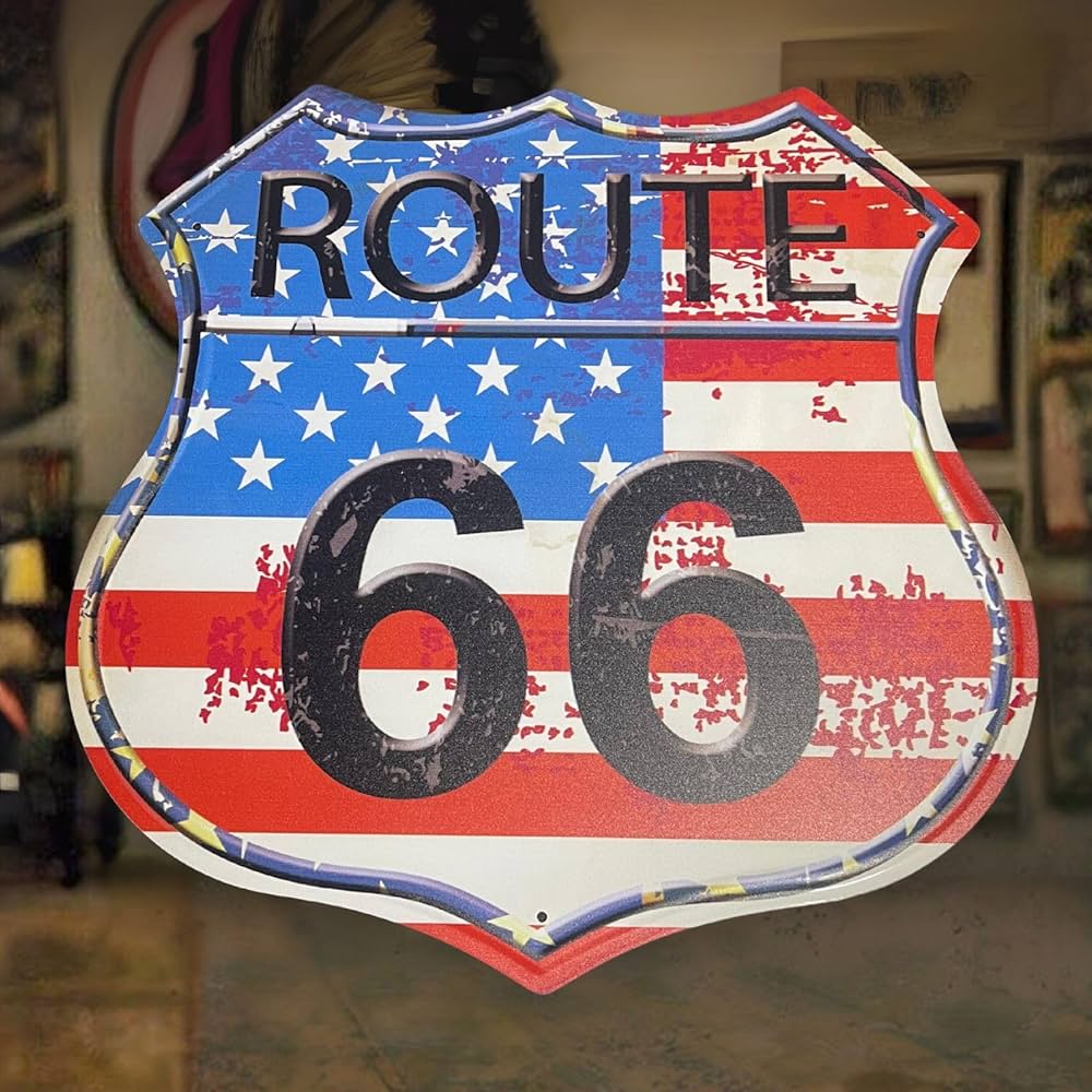 Amazon | 30×30cm ブリキ 看板 プレート ROUTE ルート 66 USA アメカジ