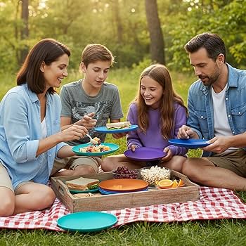 Amazon.com | AOYITE 8 inch Plastic Plates Reusable, Unbreakable