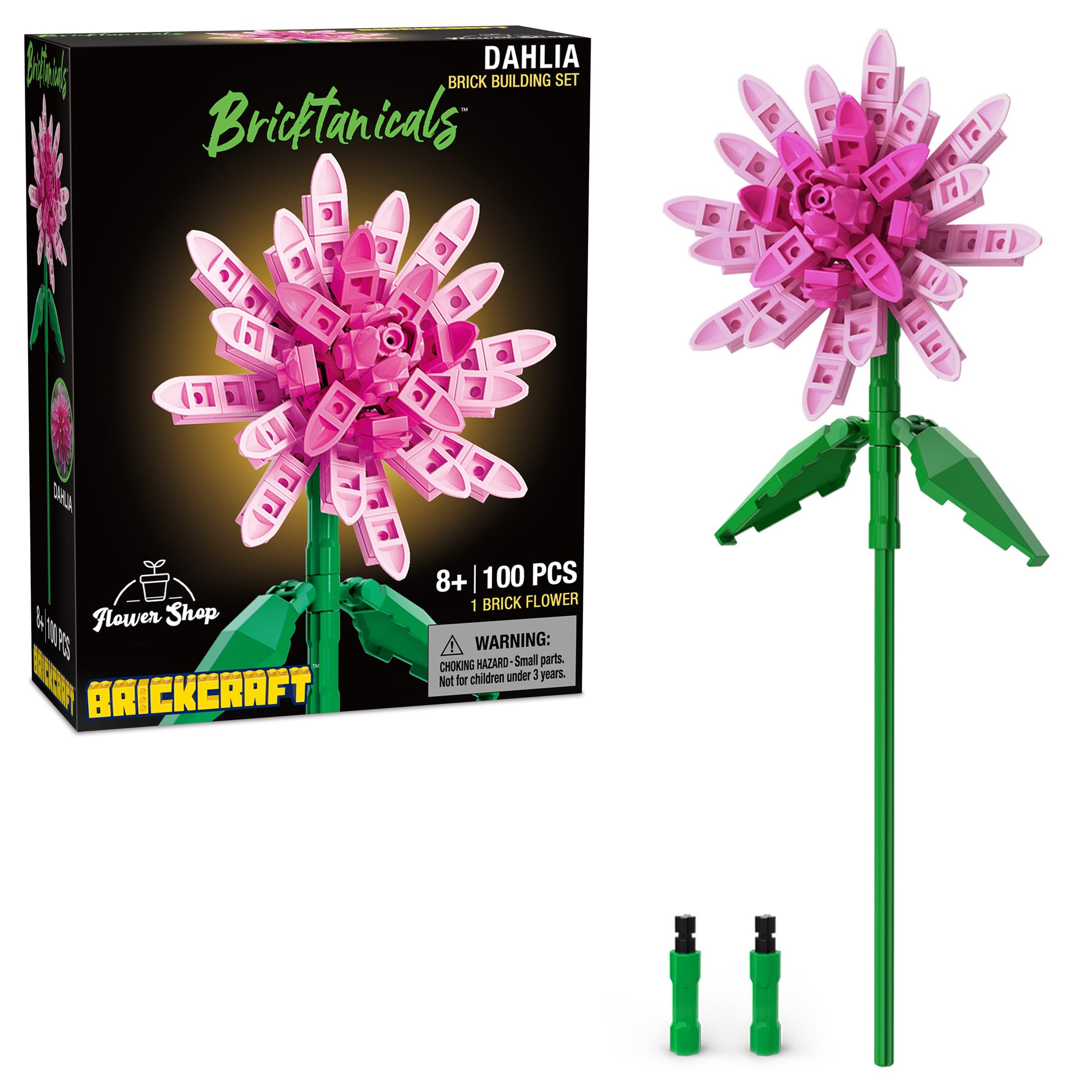 Amazon.com: Brickcraft Botanicals Pink Dahlia Flower Building