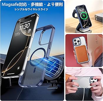 Amazon.co.jp: iPhone 16 Pro 用 ケース ブルー Magsafe対応