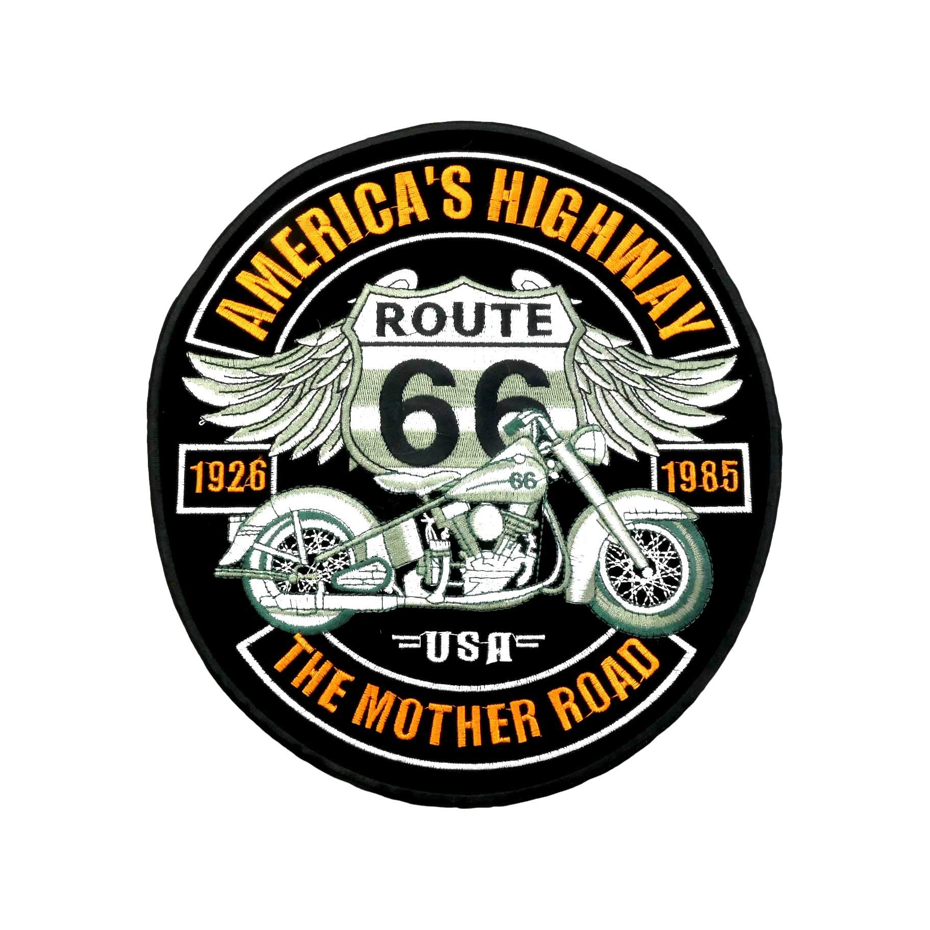Amazon.co.jp: ワッペン 大きい アイロン 刺繍 ROUTE66 バイク