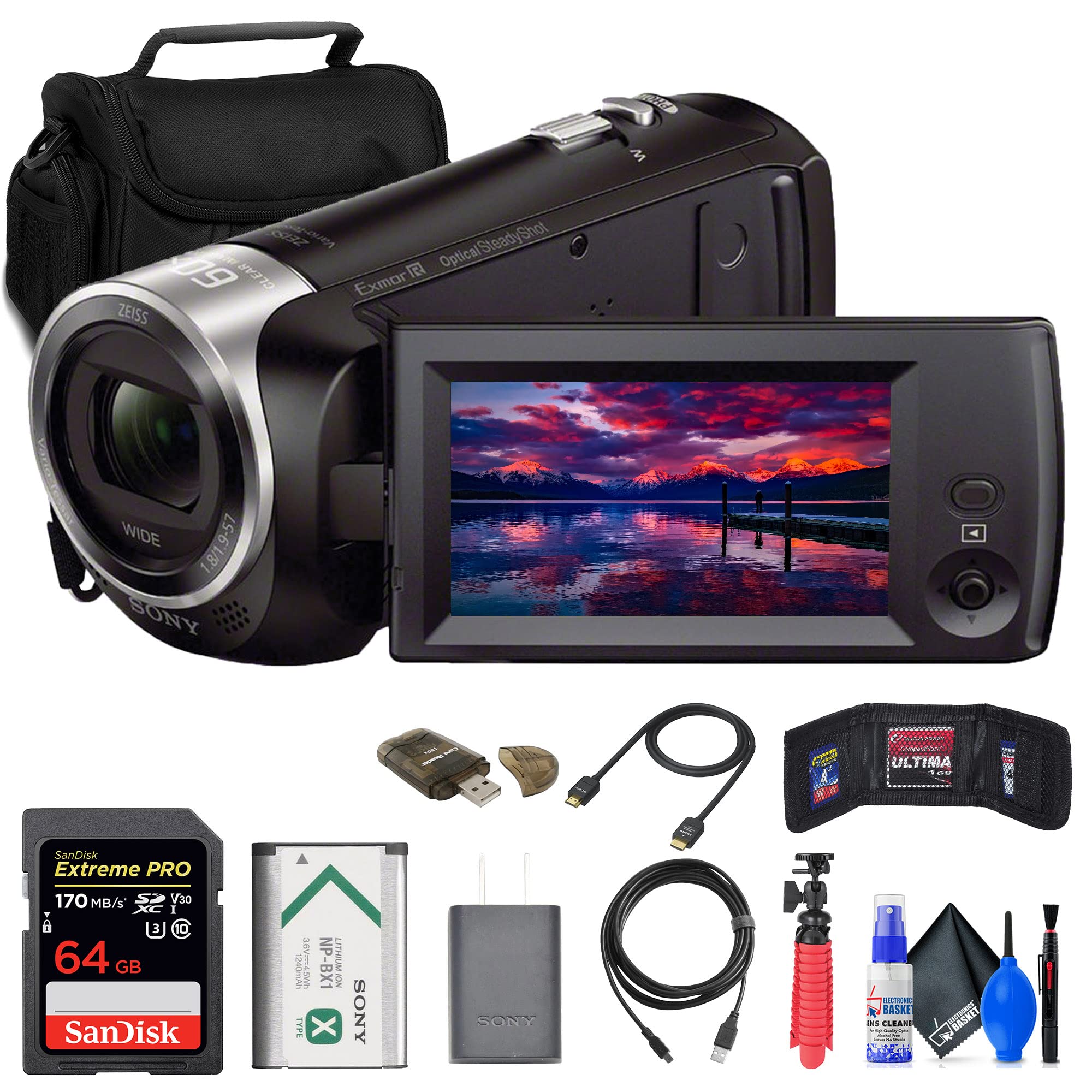 Amazon.com: Sony HDR-CX405 HD Handycam (HDRCX405/B) + 64GB Memory
