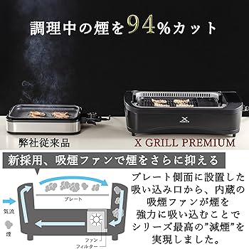 Amazon.co.jp: [山善] 煙の少ない 焼肉プレート XGRILL PREMIUM ワイド