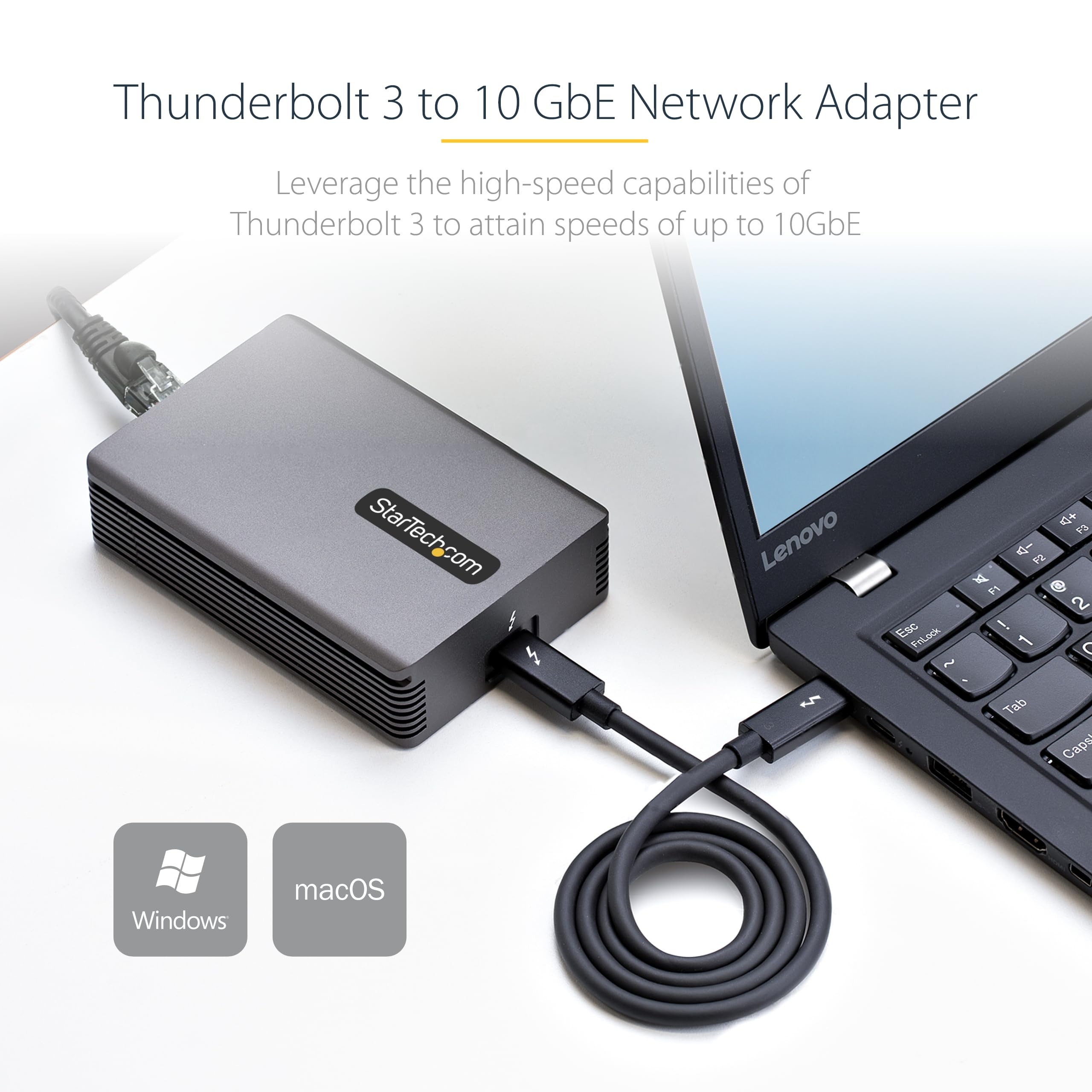 Amazon.com: StarTech.com Thunderbolt 3 to Ethernet Adapter, 10GbE