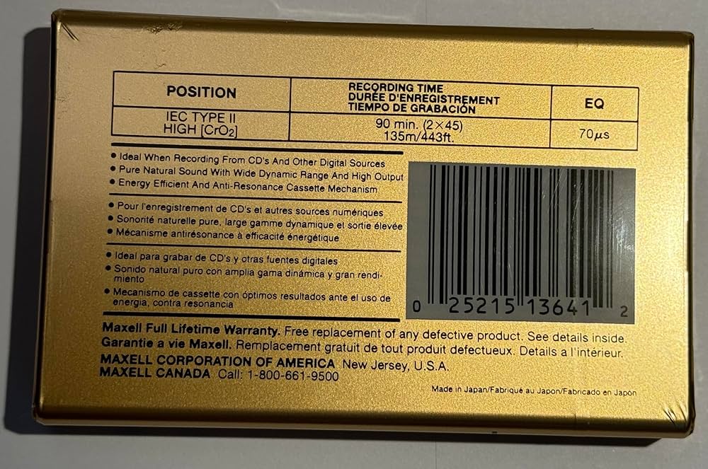 Amazon.com: Maxell XL-II 90-Minute Blank Audio Cassette : Xlii90