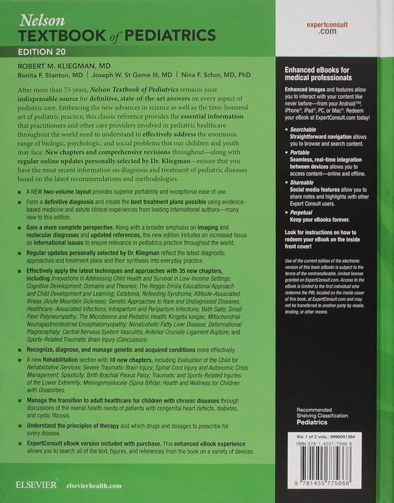Amazon | Nelson Textbook of Pediatrics, 2-Volume Set | Kliegman MD