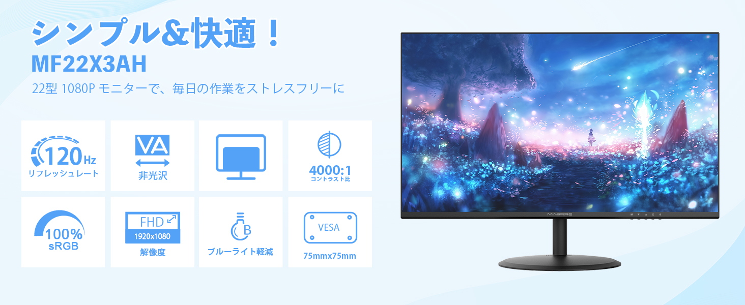 Amazon.co.jp: Minifire モニター 21.5インチ pcモニター 120Hz フルhd