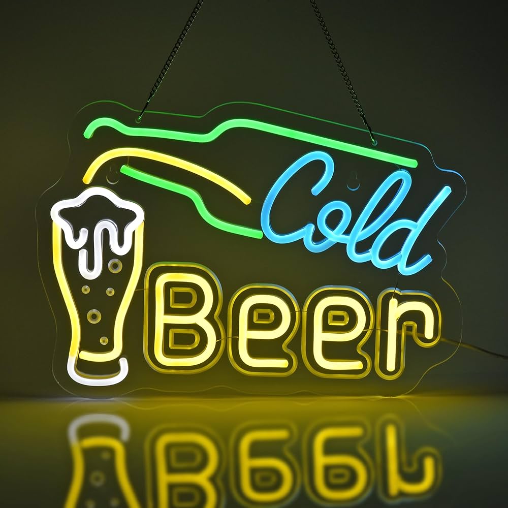 Amazon | JJOMOBUTY ビールネオンサイン 多階段調光可 LED COLD BEER