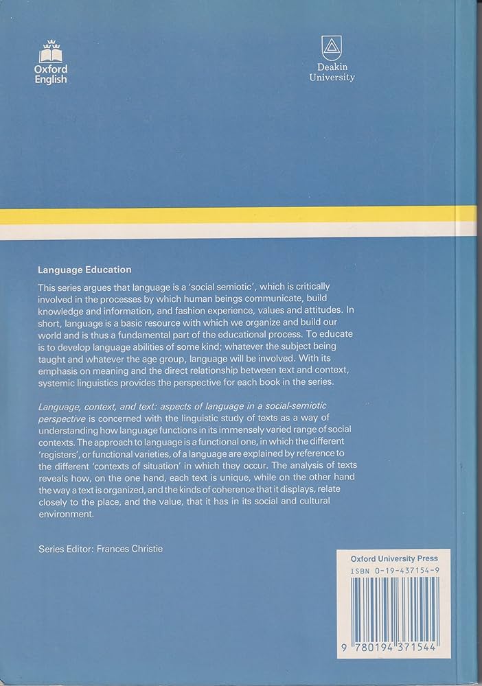 Amazon.com: Language, Context, and Text: Aspects of Language in a