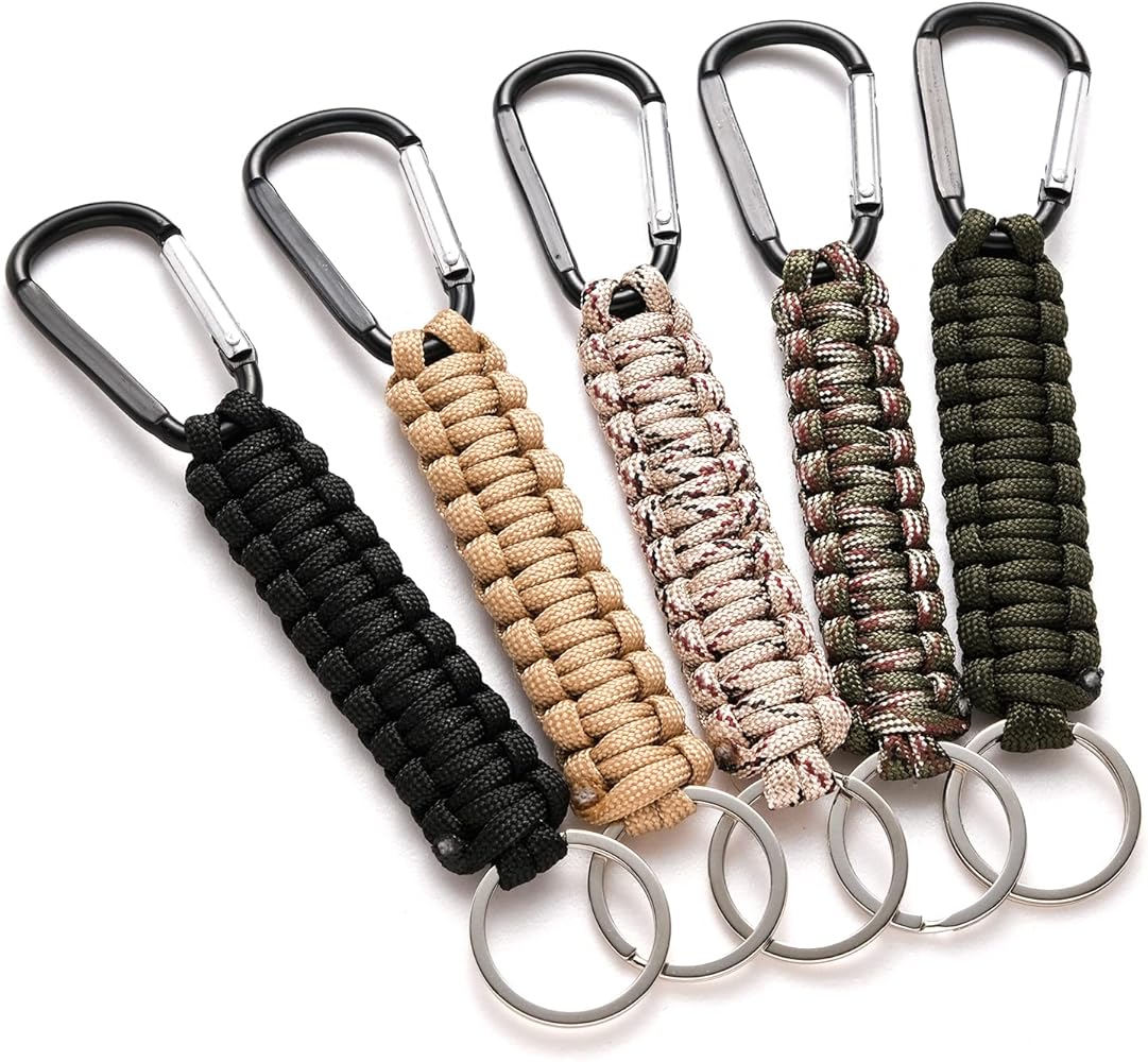 Amazon.com: TiSuit 5Pcs Paracord Keychain Clip Carabiner Braided