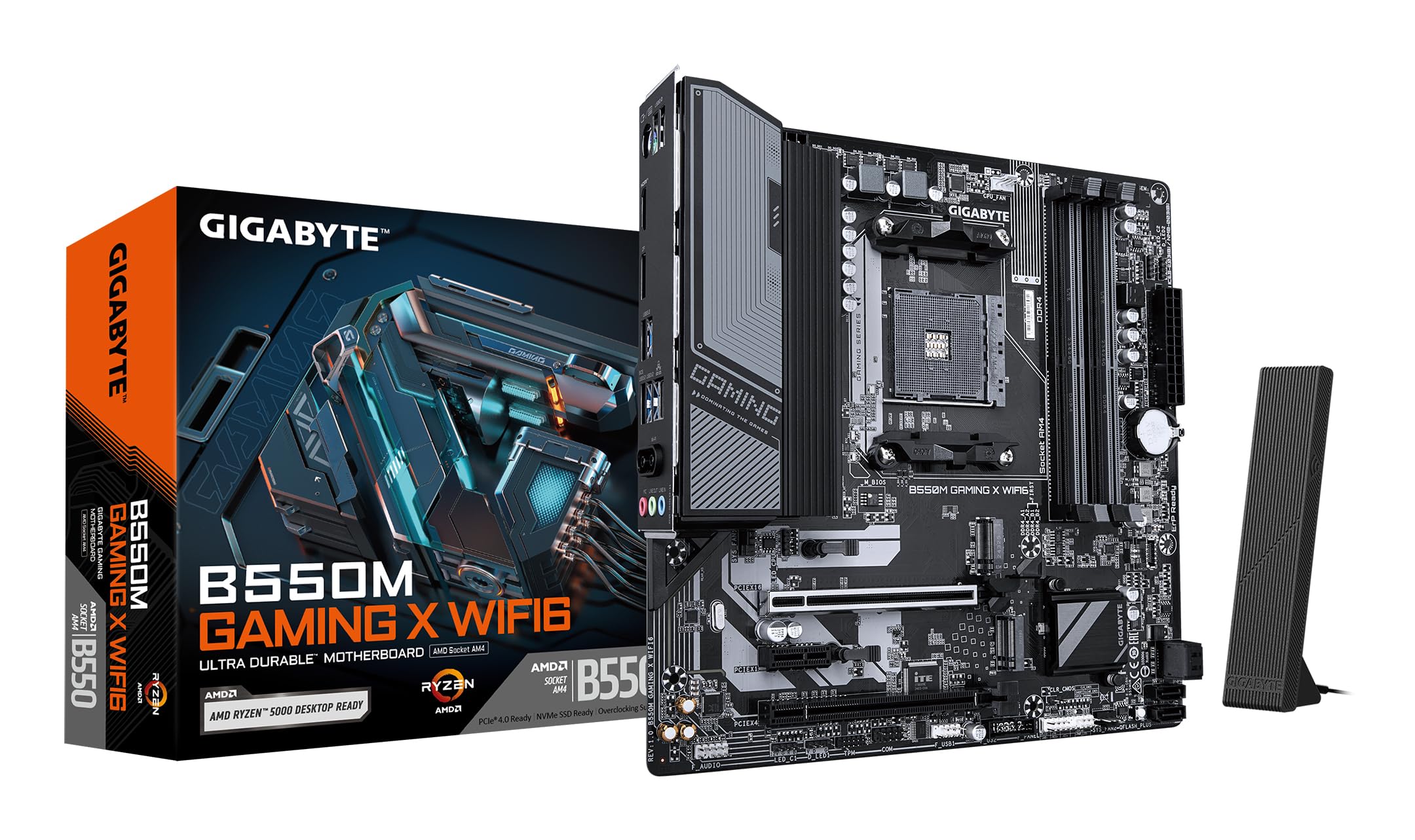 GIGABYTE B550M GAMING X WIFI6 Motherboard - AMD Ryzen 5000 CPUs, 5
