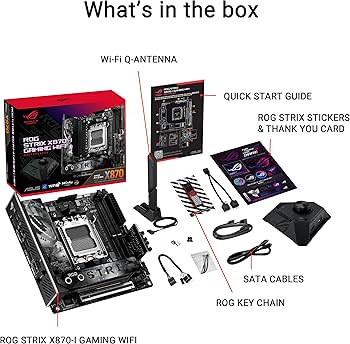 Amazon.com: ASUS ROG STRIX X870-I GAMING WIFI AMD AM5 X870 Mini