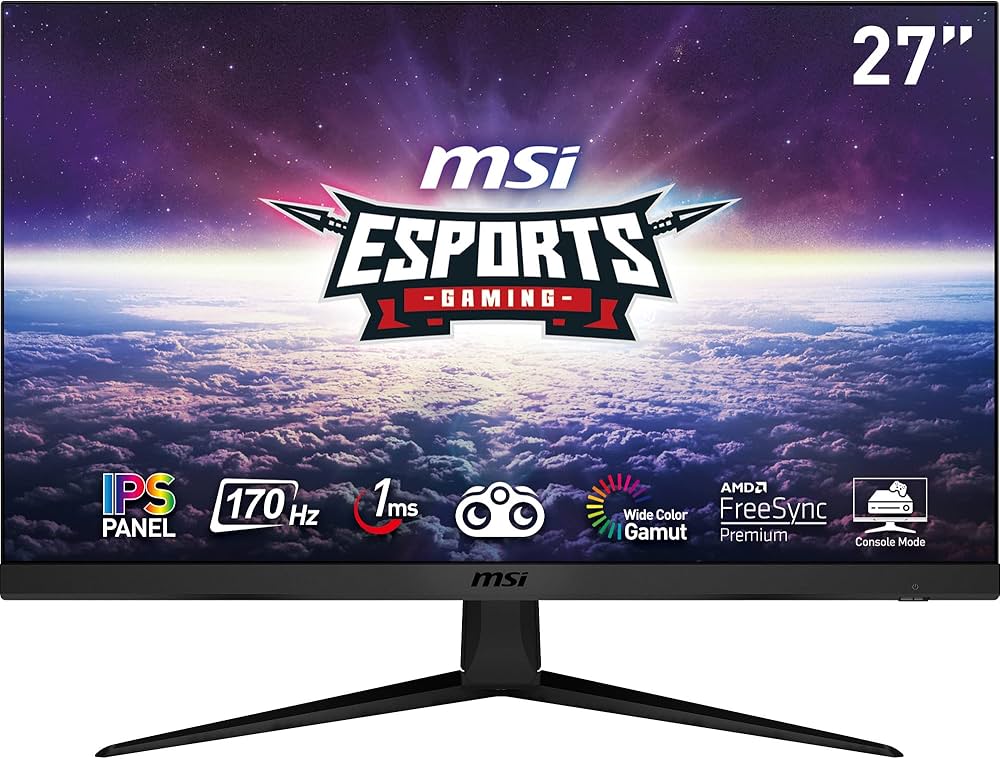 MSI G2722 27 Inch FHD Gaming Monitor - 1920 x 1080 IPS Panel, 170