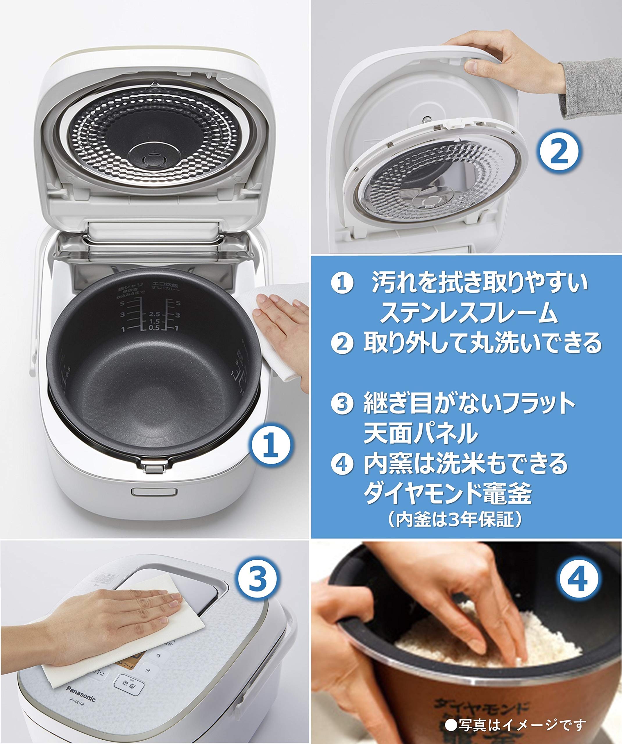 Amazon | パナソニック 炊飯器 5.5合 可変圧力IH式 Wおどり炊き