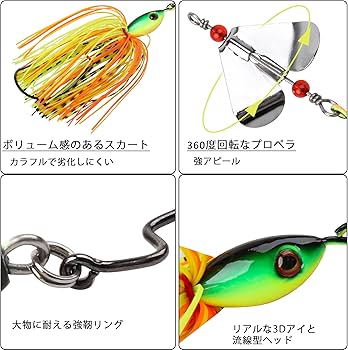 Amazon.co.jp: スピナーベイト バスベイト バス釣り バズベイト トップ