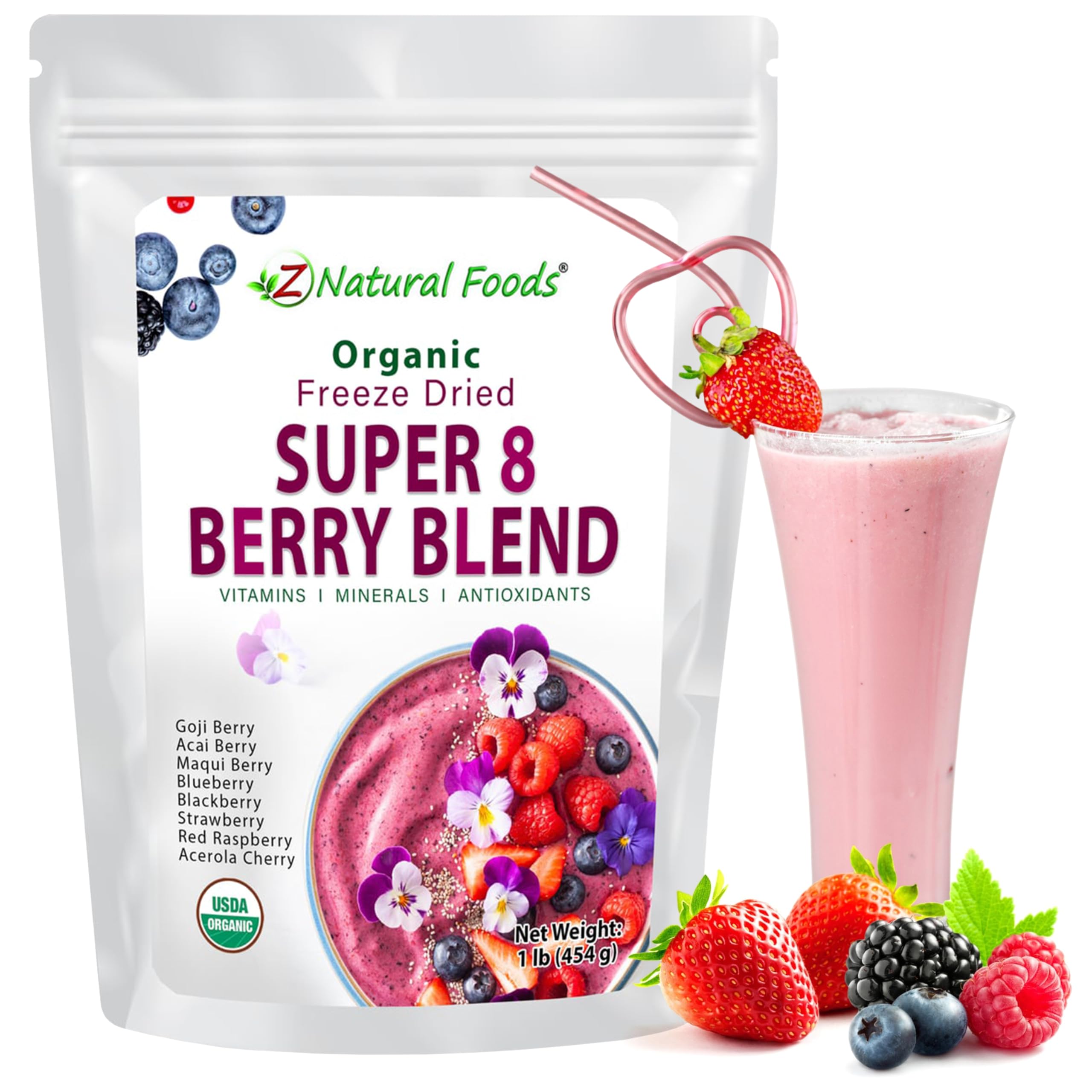 Amazon.com : Z Natural Foods Super 8 Berry Blend - Organic Freeze