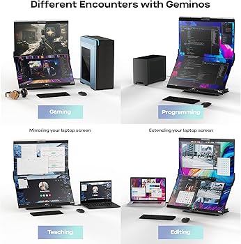 Amazon.co.jp: Geminos デュアル モバイルモニター 24インチ FHD1080P