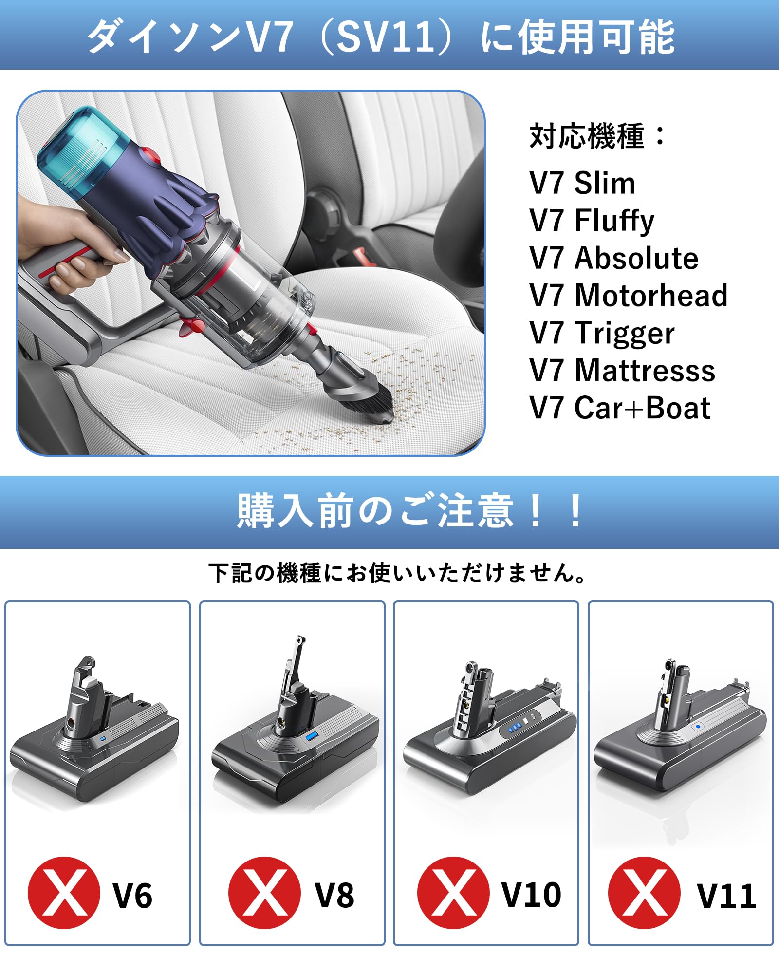 Amazon.co.jp: ダイソン バッテリー V7 交換 SV11 HH11 Dyeetic 掃除機