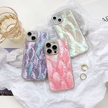Amazon.com: Reezaddin Mother of Pearl Glitter Phone Case for