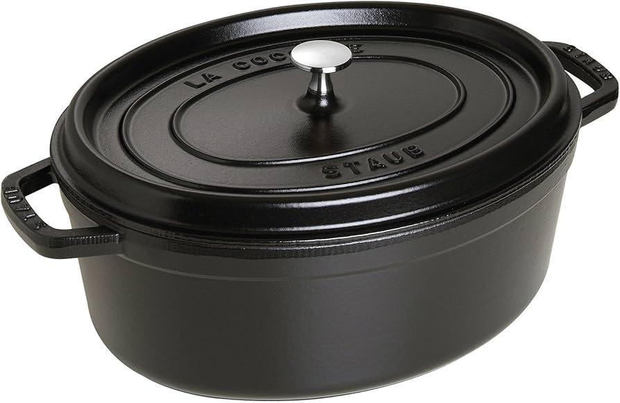 Amazon.com: Staub Cast Iron 7-qt Oval Cocotte - Matte Black, Made