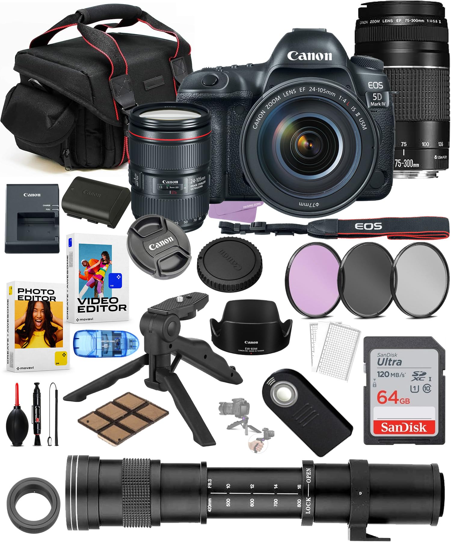 Amazon.com : Canon EOS 5D Mark IV DSLR Camera with 24-105mm & 75