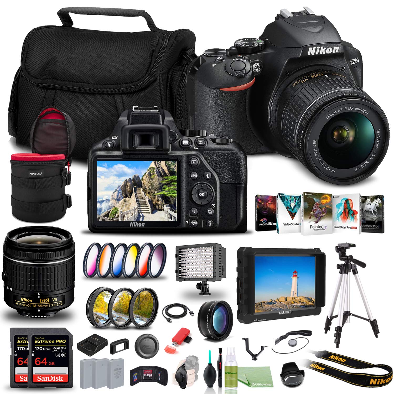 Amazon.com : Nikon D3500 DSLR Camera with 18-55mm Lens (1590) + 4K