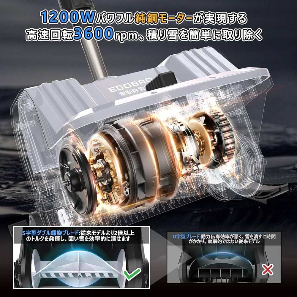 Amazon.co.jp: 【2025新登場強化版】 電動除雪機 折りたたみ スノー