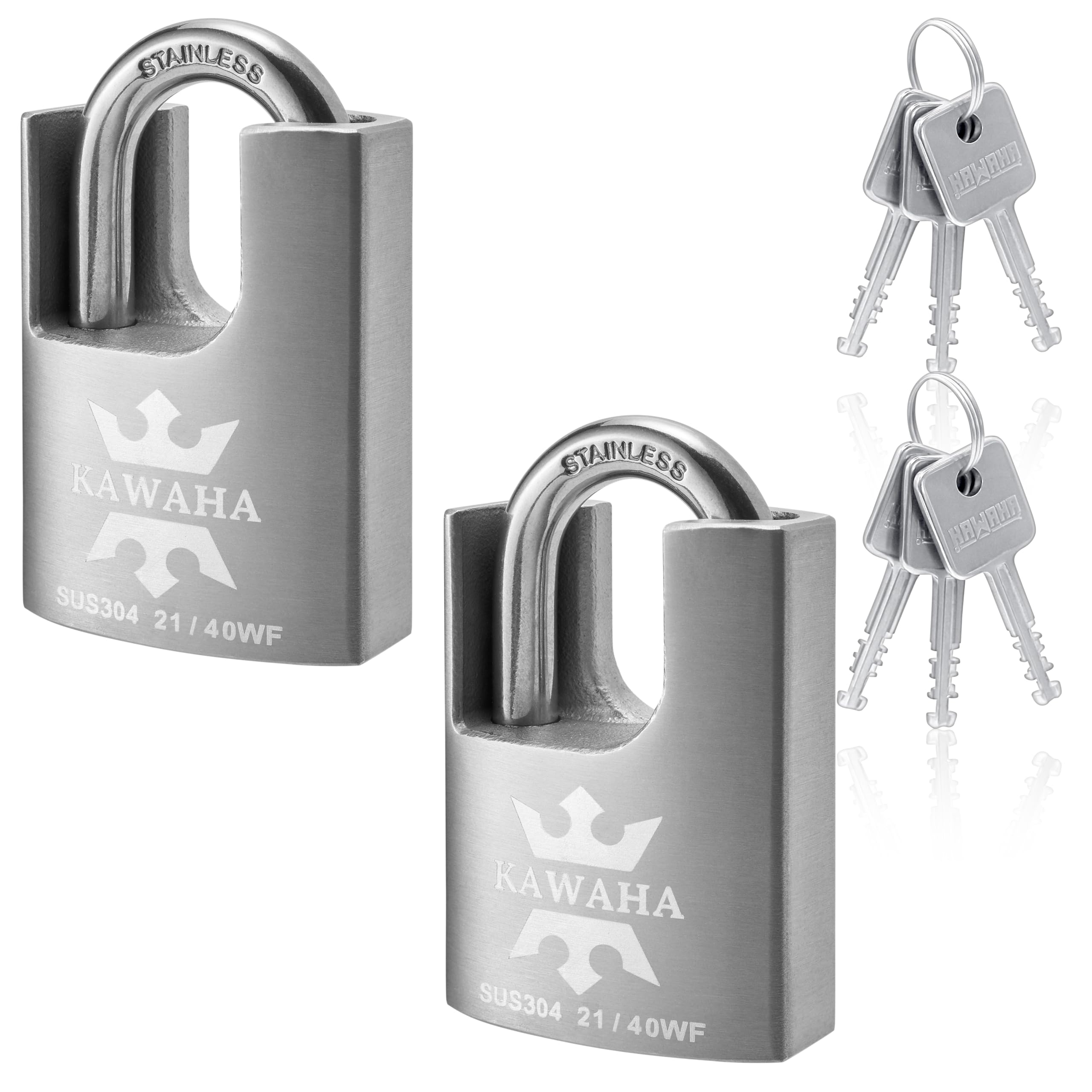 KAWAHA 21/40-2PS High Security Stainless Steel Shrouded Padlock