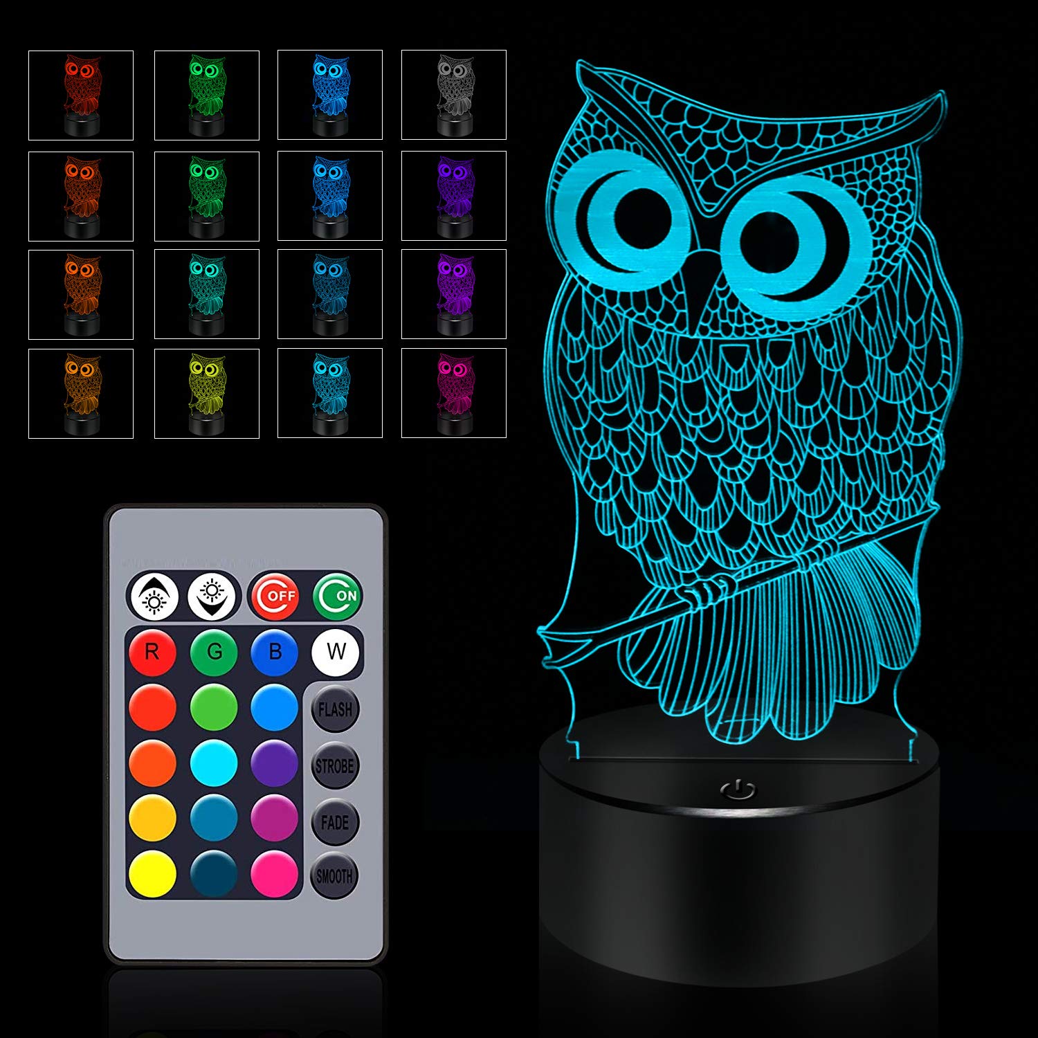 lumi ルミ バード owl フクロウ 3D Printed Owl Night Light – Modern