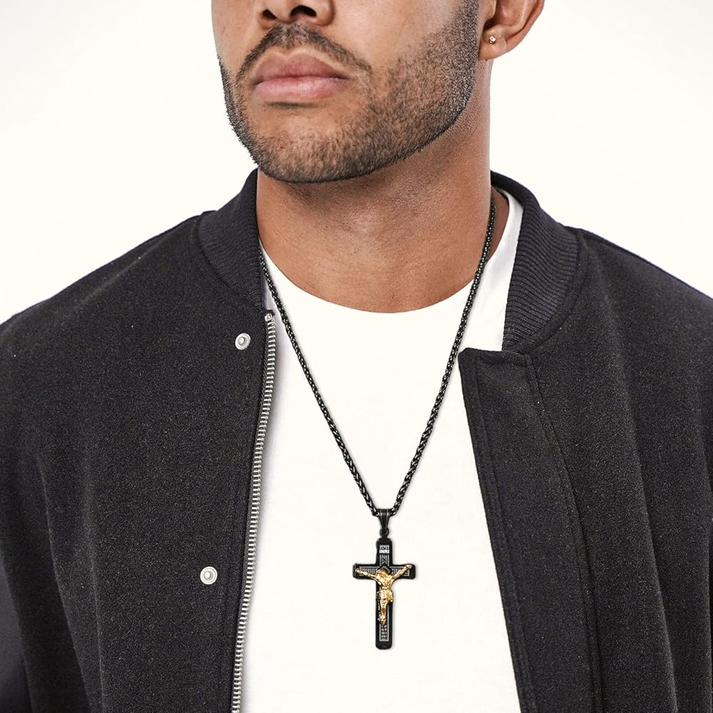 Amazon.com: HZMAN Catholic Jesus Christ on INRI Cross Crucifix