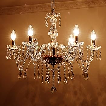 Amazon.co.jp : 6ヘッド - 豪華なゴールドクリアキャンドルフェイク