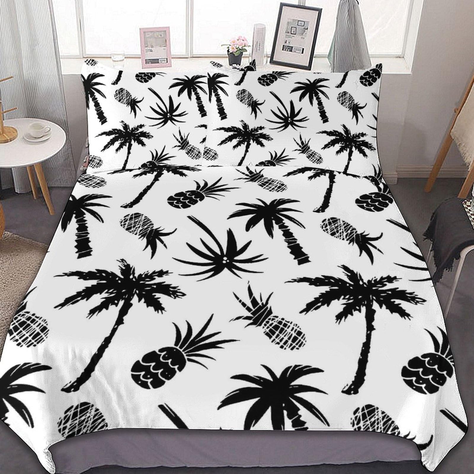 Amazon｜布団カバー 3点セット 海辺椰子の木 ハワイアン風 ハワイ 南国