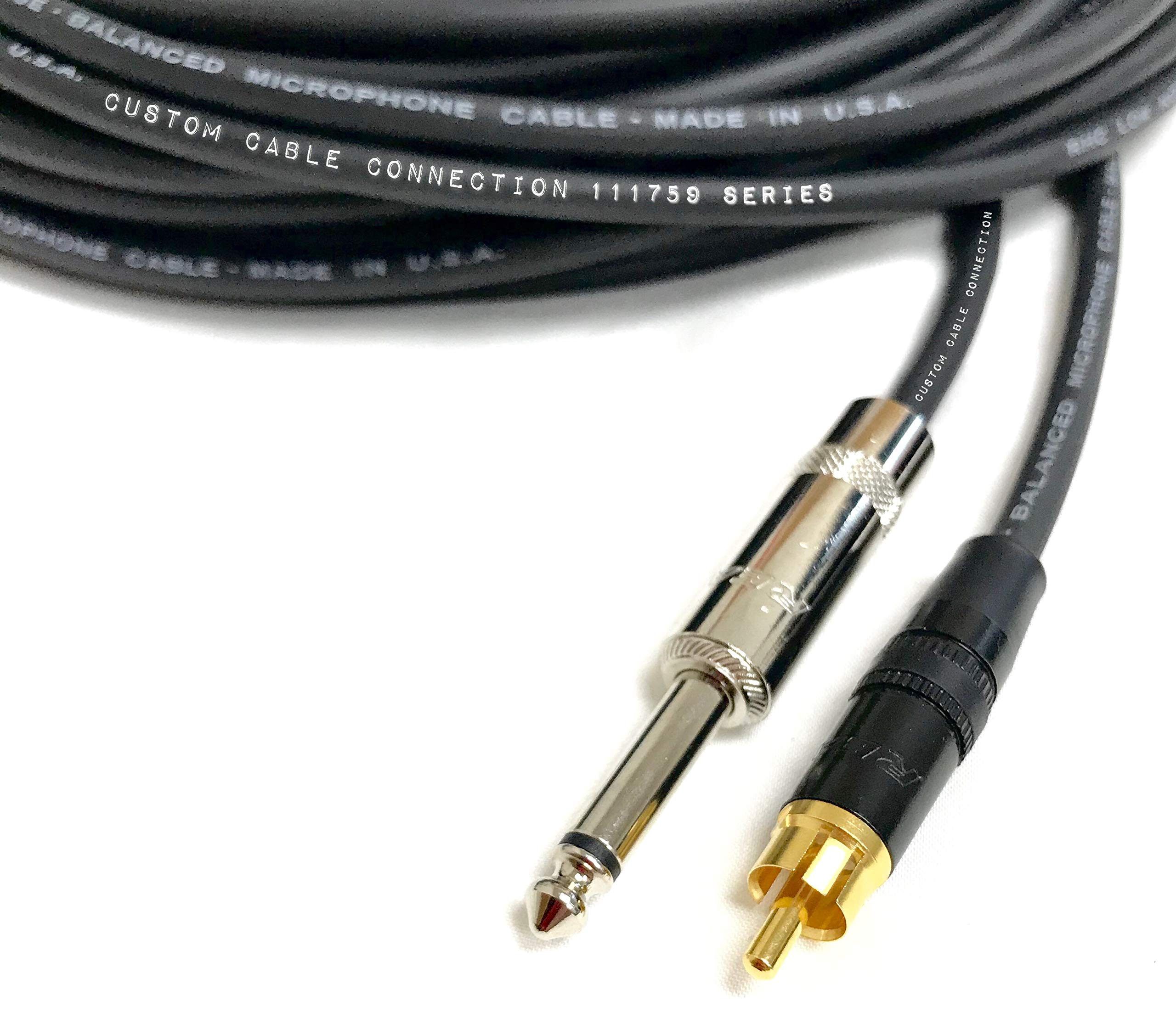 Amazon.com: 25 Foot Pro Audio 1/4 inch (6.35mm) TS to RCA Mono