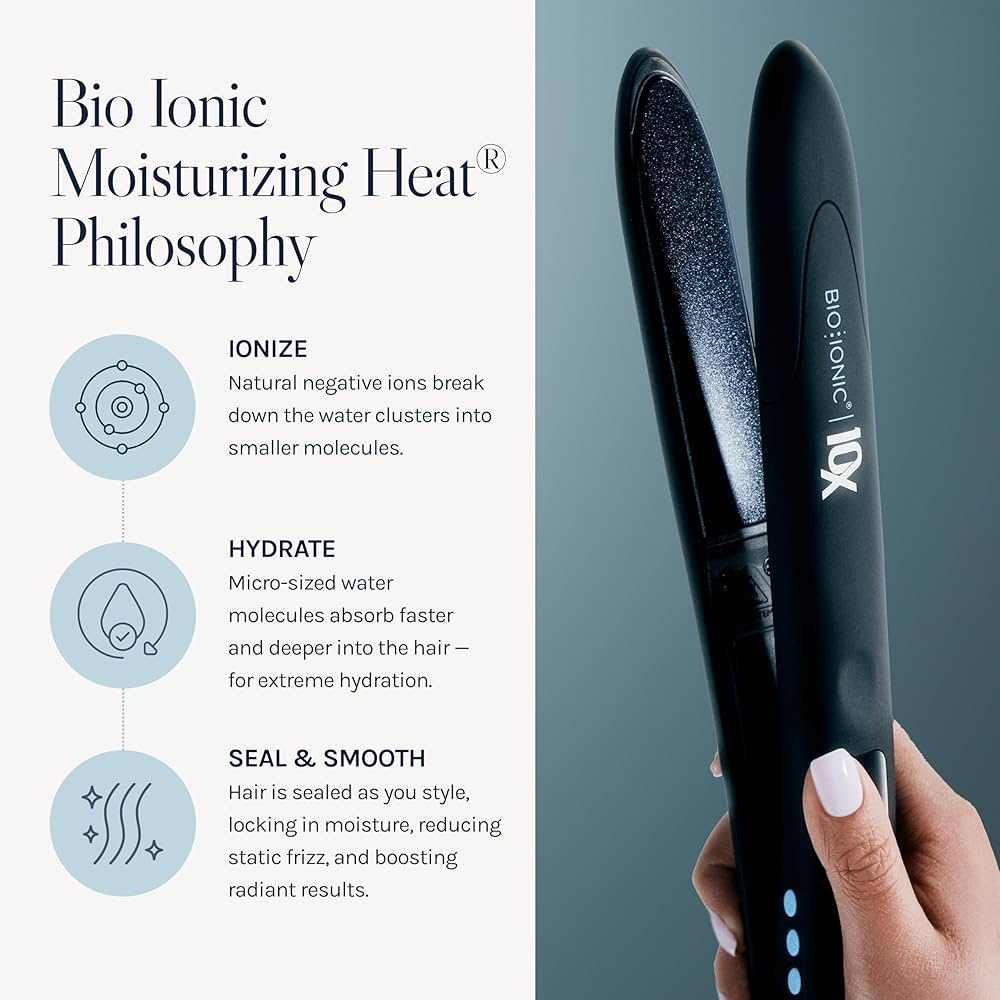 Amazon.com: Bio Ionic 10X Styling Iron, Hair Straightener with 1