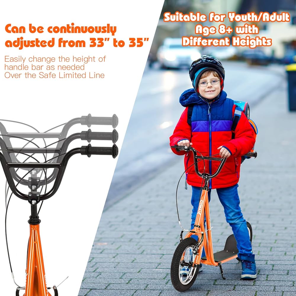 Amazon.com : GYMAX Scooter, Kids & Adults Off-Road Scooter with 12