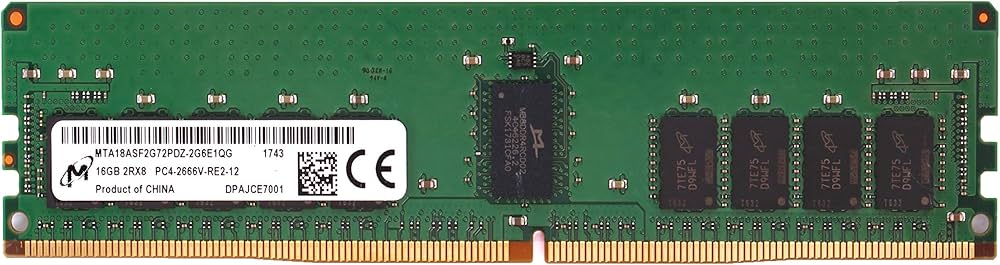 Amazon | MICRON 16GB PC4-2666V-R DDR4 レジスタード ECC 2RX8 メモリ