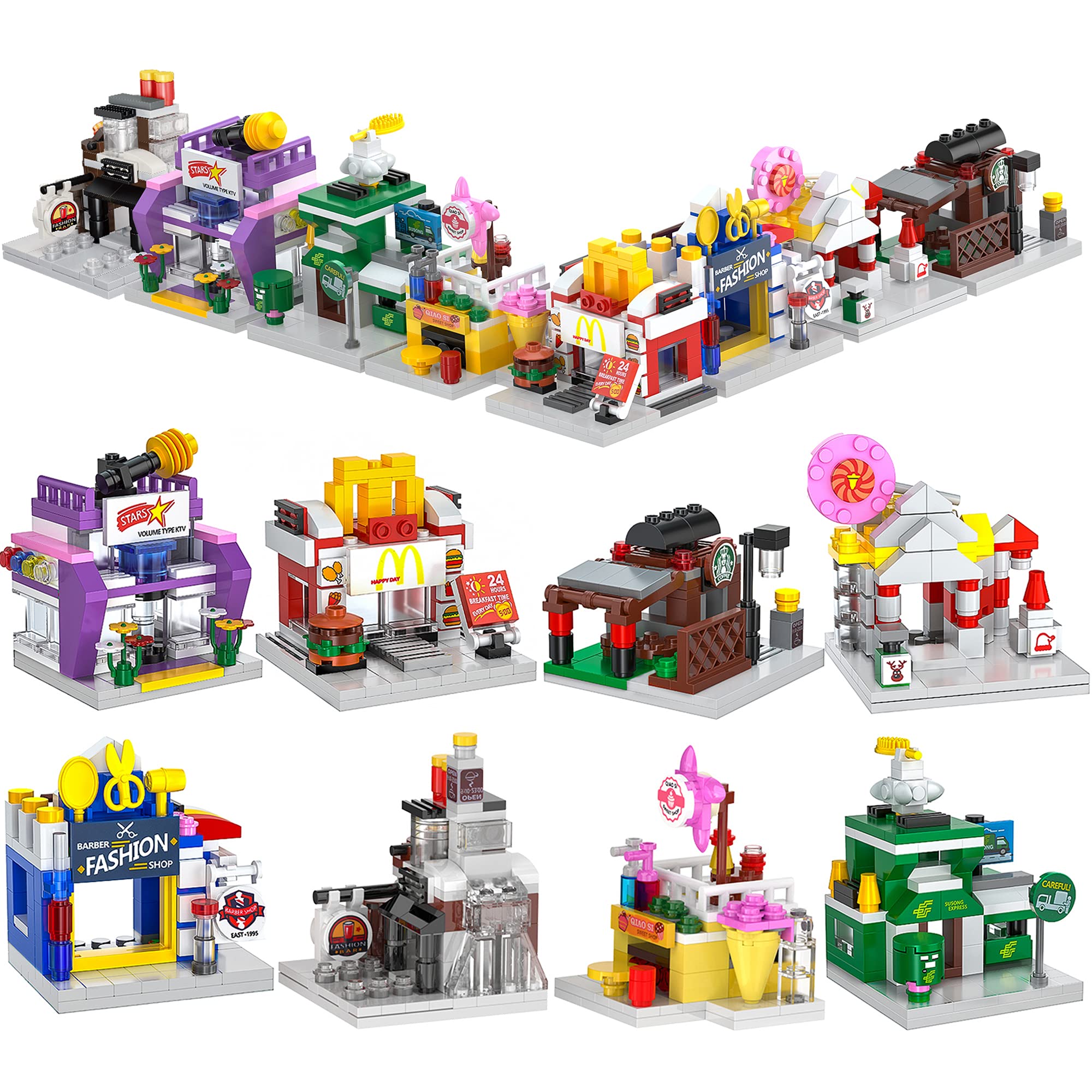 Amazon.com: ZornRC 8 Packs Mini City Shop Street View Building