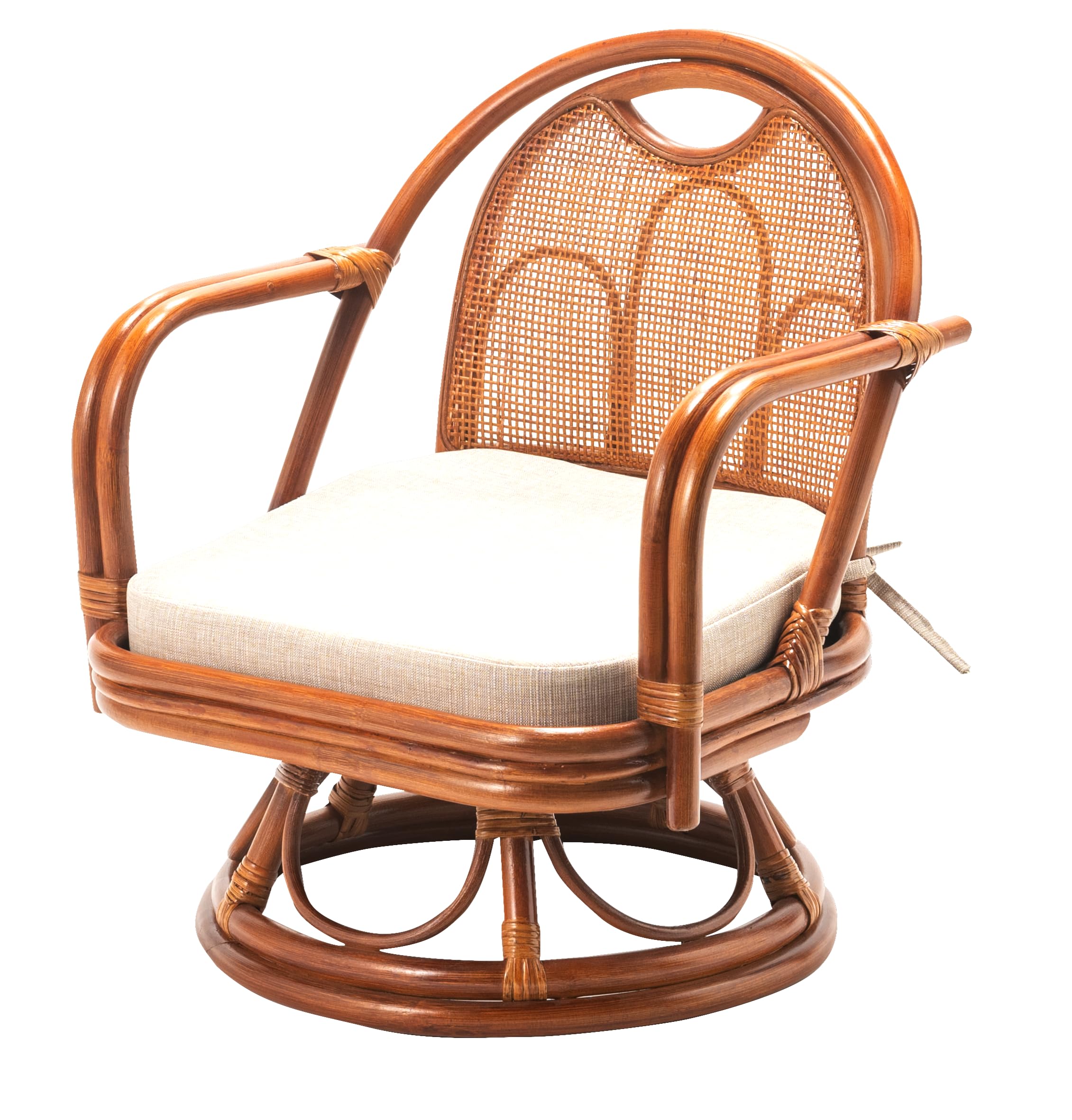 Amazon.co.jp: 大竹産業 椅子 チェア 回転 籐 ラタン ブラウン