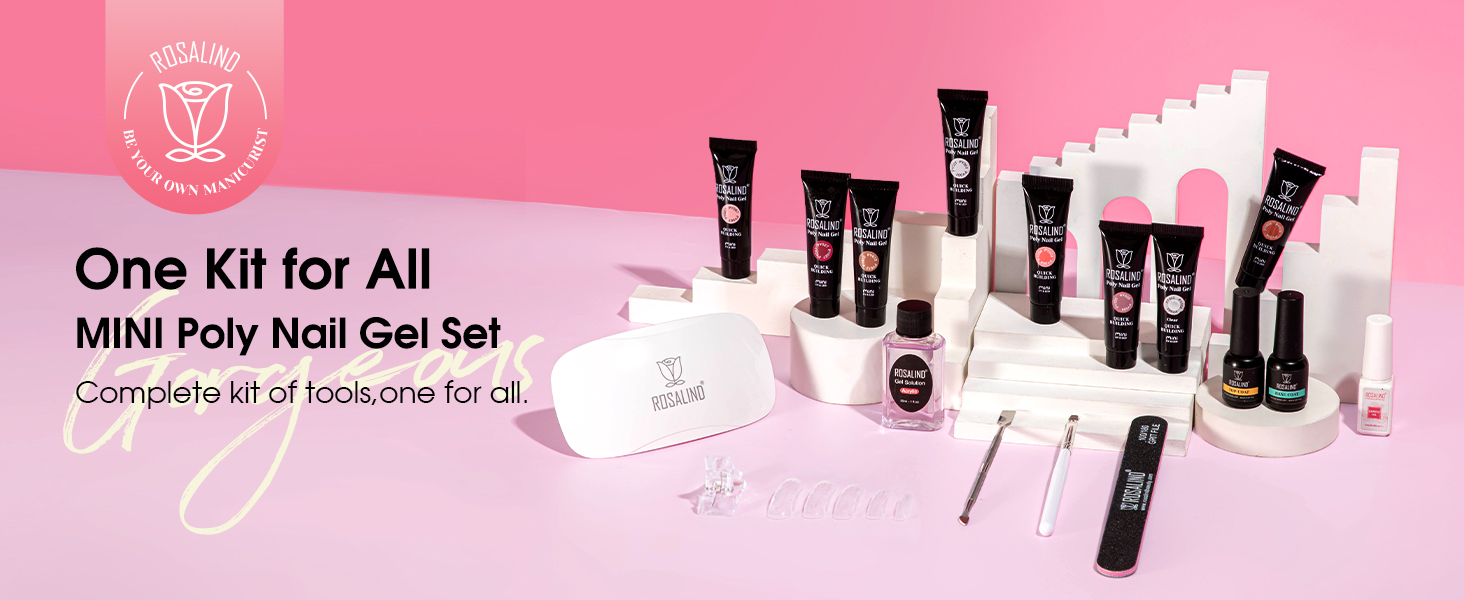 Amazon.com: ROSALIND Poly Nail Gel Kit -8 Colors + Nail Art