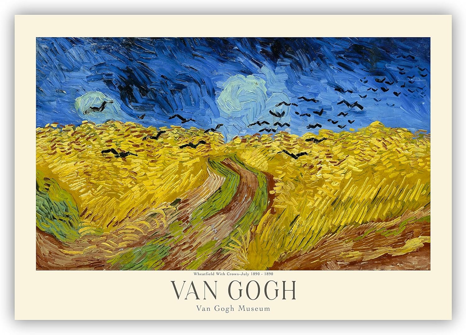 Amazon.co.jp: ゴッホポスター麦畑カラスキャンバス絵画アートワーク