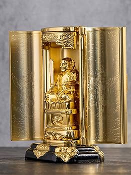 Amazon｜仏像 日蓮上人 厨子入り(金メッキ/24金)＿『日蓮宗』 立正大師