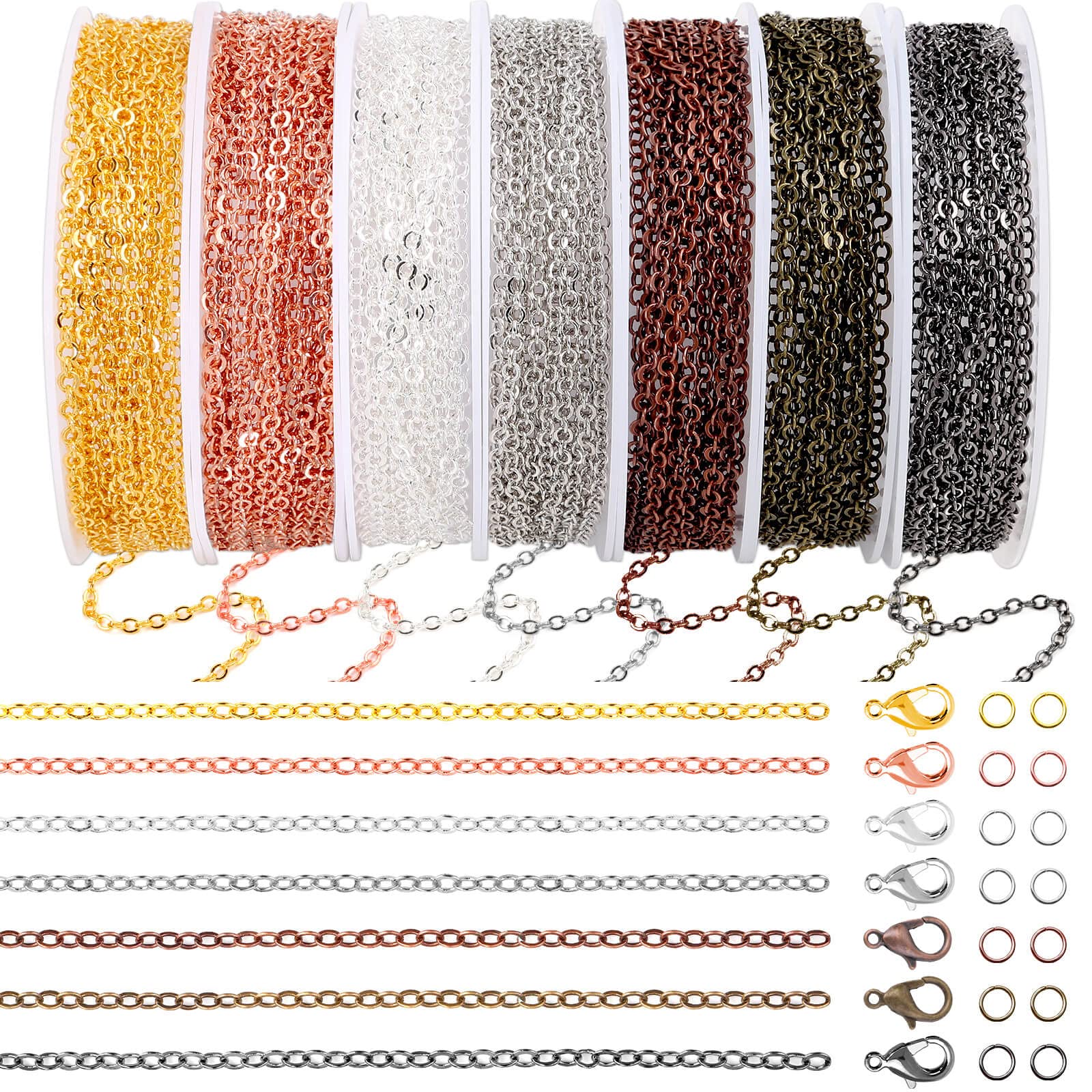 Amazon.com: 70Ft Jewelry Making Chains, 7 Colors 2mm Stainless