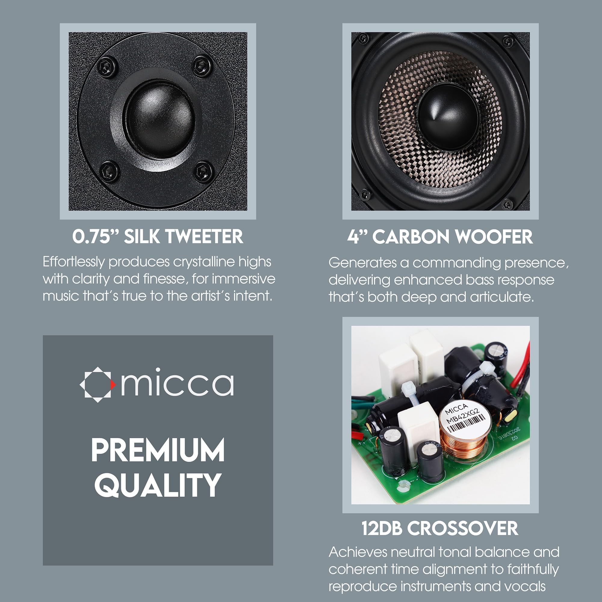 Amazon.com: Micca MB42X G2 Passive Bookshelf Speakers for Home