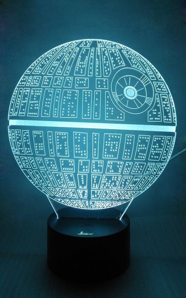 Death Star 3D Night Light LED Illusion Lamp Bedside Desk Table