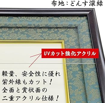 Amazon | ケースも飾れる褒章記褒章額 GT24型 (どんす深緑) 各種褒章