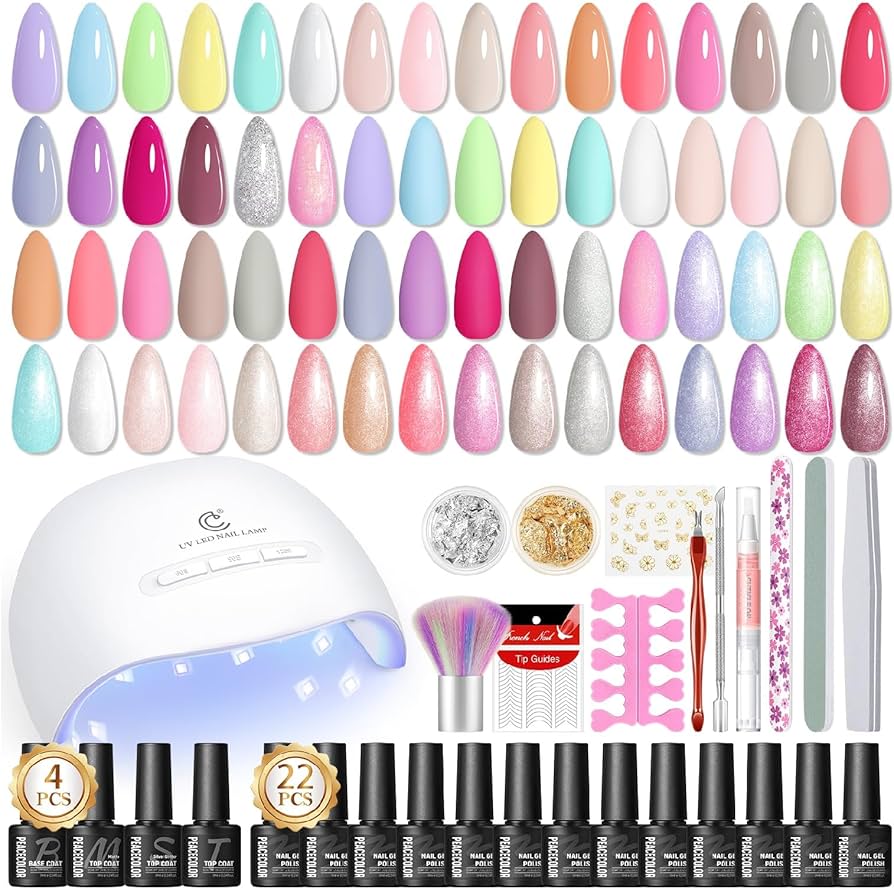Amazon | PEACECOLOR ジェルネイルキット 全39点 22色ジェルネイル